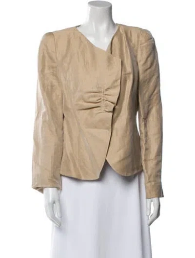 Pre-owned Armani Collezioni Linen Jacket In Brown