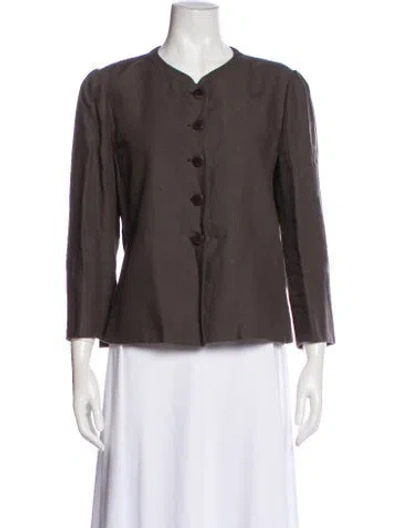 Pre-owned Armani Collezioni Linen Jacket In Brown
