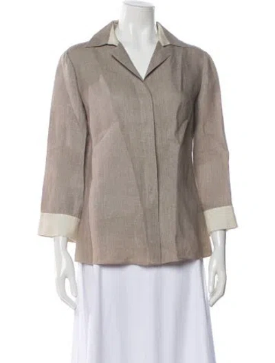 Pre-owned Armani Collezioni Linen Jacket In Neutral
