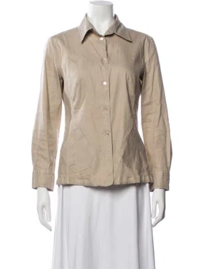Pre-owned Armani Collezioni Linen Jacket In Neutrals
