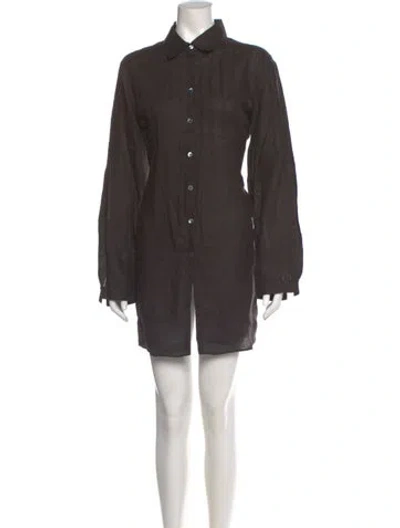 Pre-owned Armani Collezioni Linen Mini Dress In Multi