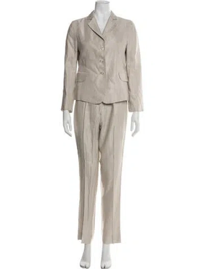 Pre-owned Armani Collezioni Linen Pantsuit In Neutral
