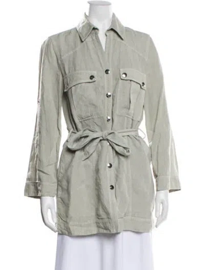 Pre-owned Armani Collezioni Linen Utility Jacket In Gray