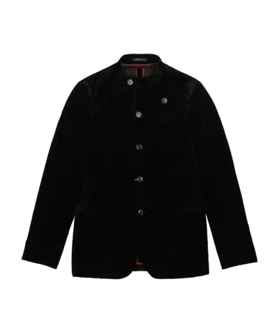 Armani Collezioni Logo Casual Jacket In Black
