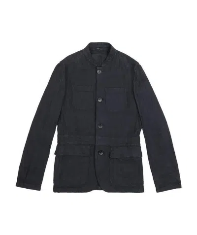 Armani Collezioni Logo Casual Jacket In Black