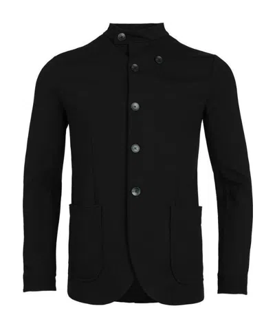 Armani Collezioni Logo Casual Jacket In Black