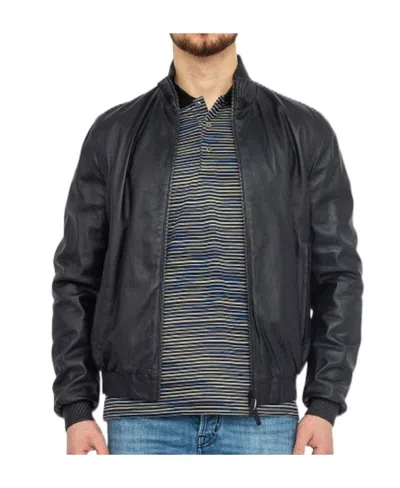 Armani Collezioni Logo Casual Jacket In Black