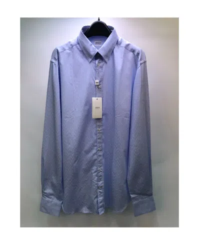 Armani Collezioni Logo Detail Shirt In Blue