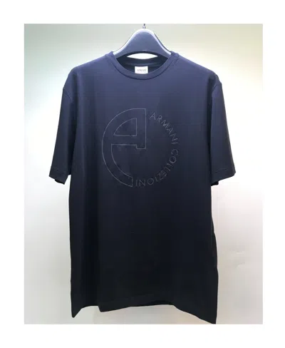 Armani Collezioni Logo Details Short-sleeved T-shirt In Black