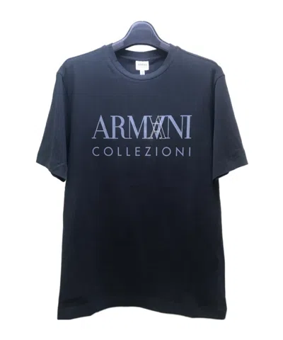 Armani Collezioni Logo Details Short-sleeved T-shirt In Black