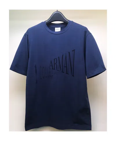 Armani Collezioni Logo Details Short-sleeved T-shirt In Blue