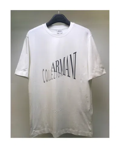 Armani Collezioni Logo Details Short-sleeved T-shirt In Gray