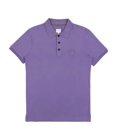 Armani Collezioni Logo Embroidered Polo Shirt In Purple