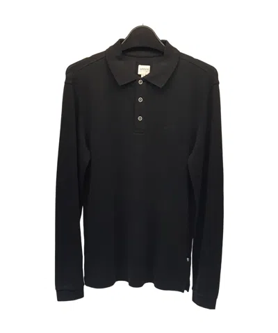 Armani Collezioni Logo Lapel Polo Shirt In Black