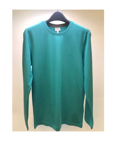 Armani Collezioni Logo Long-sleeved T-shirt In Blue