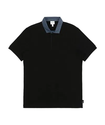 Armani Collezioni Logo Polo Shirt In Black