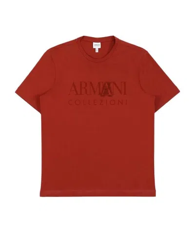 Armani Collezioni Logo Printed T-shirt In Red