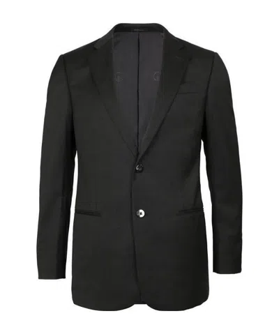Armani Collezioni Logo Suit Jacket In Black