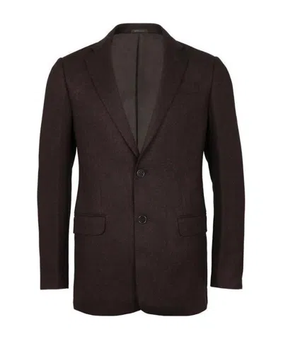 Armani Collezioni Logo Suit Jacket In Black