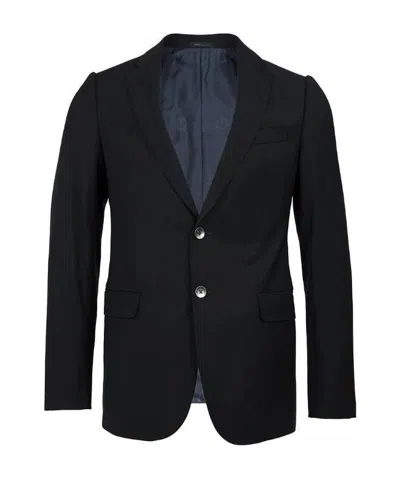 Armani Collezioni Logo Suit Jacket In Black