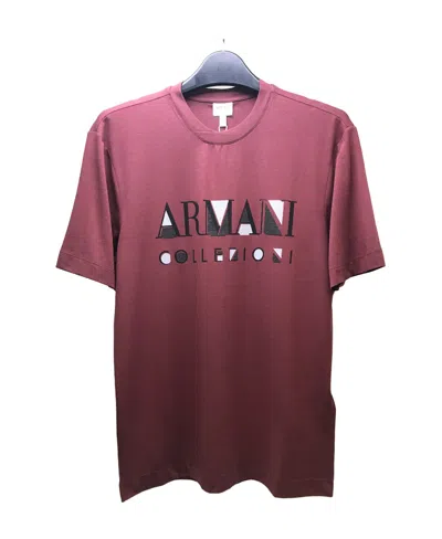 Armani Collezioni Logo T-shirt With Round Neck In Red