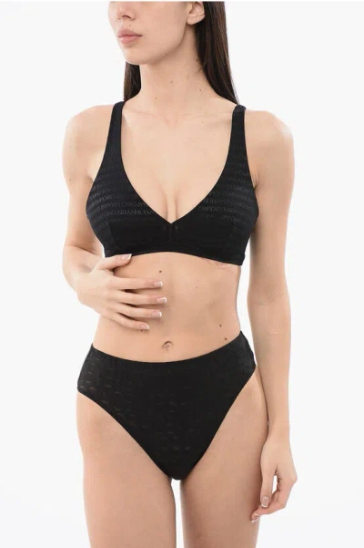 Armani Collezioni Logoed Triangle Bra In Black