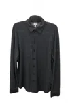 Armani Collezioni Long Sleeve Button Down Shirt In Grey In Black