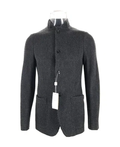 Armani Collezioni Long-sleeved Casual Jacket In Black
