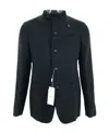 Armani Collezioni Long-sleeved Casual Jacket In Black