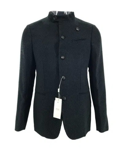 Armani Collezioni Long-sleeved Casual Jacket In Black