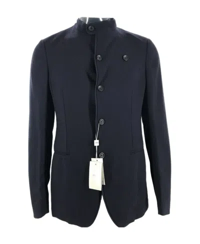 Armani Collezioni Long-sleeved Casual Jacket In Black