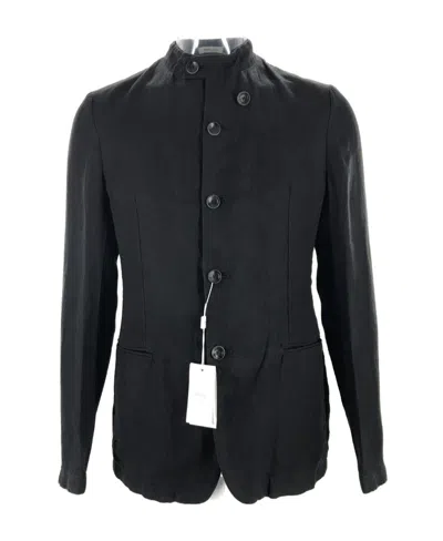 Armani Collezioni Long-sleeved Casual Jacket In Black