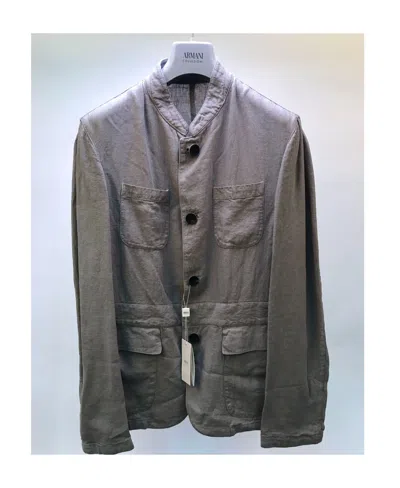Armani Collezioni Long-sleeved Casual Jacket In Black
