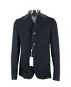 Armani Collezioni Long-sleeved Casual Jacket In Black