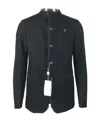 Armani Collezioni Long-sleeved Casual Jacket In Black