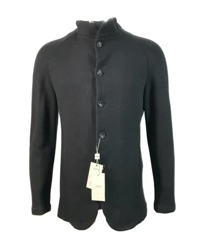 Armani Collezioni Long-sleeved Casual Jacket In Black