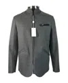 Armani Collezioni Long-sleeved Casual Jacket In Black