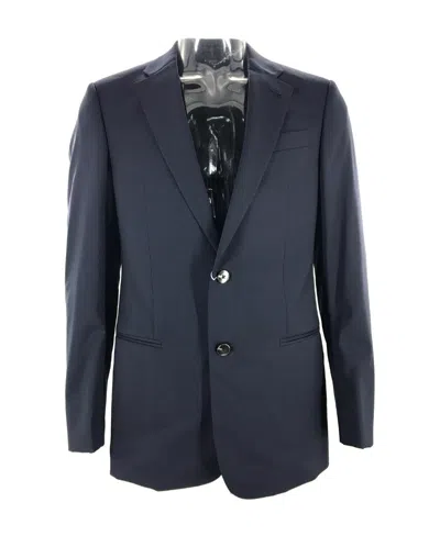Armani Collezioni Long Sleeved Lapel Suit Jacket In Black