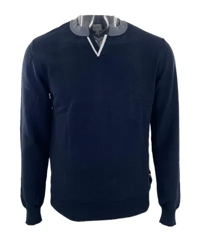 Armani Collezioni Long-sleeved Rib Sweater In Black