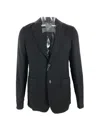 Armani Collezioni Long Sleeved Suit Jacket In Black