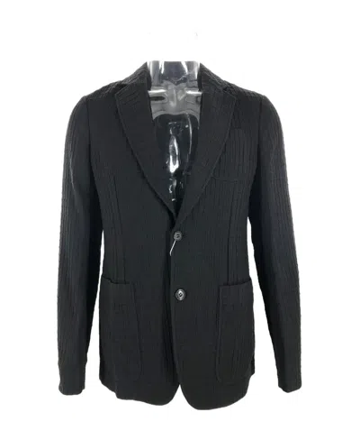 Armani Collezioni Long Sleeved Suit Jacket In Black