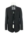 Armani Collezioni Long Sleeved Suit Jacket In Black