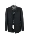 Armani Collezioni Long Sleeved Suit Jacket In Black