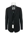 Armani Collezioni Long Sleeved Suit Jacket In Black
