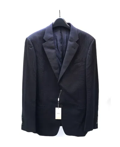 Armani Collezioni Long Sleeved Suit Jacket In Black