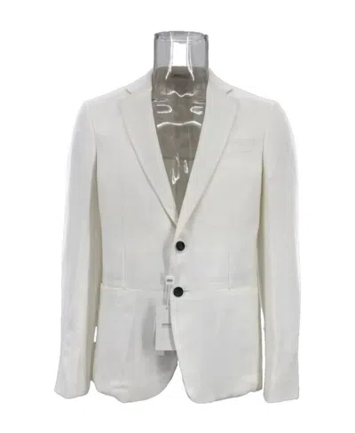 Armani Collezioni Long Sleeved Suit Jacket In White