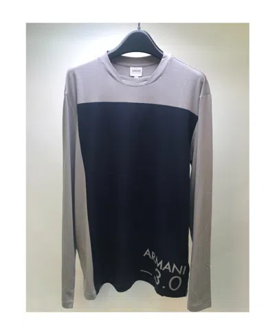 Armani Collezioni Long-sleeved T-shirt With Splicing Details In Black