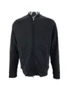 Armani Collezioni Long-sleeved Zipper Casual Jacket In Black
