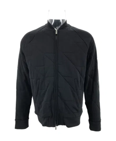 Armani Collezioni Long-sleeved Zipper Casual Jacket In Black