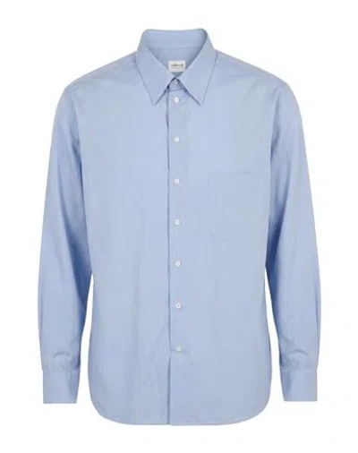 Armani Collezioni Man Shirt Grey Size 17 ½ Cotton In Blue